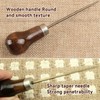 2 Pcs Bradawl Tool Wooden Handle,Gourd Shape Awl Tool Alloy,Leather