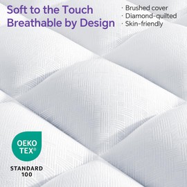 ChiXpace Queen Mattress Topper, Viscose Derived from Bamboo, Pillow Top