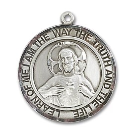 Bliss Sterling Silver Scapular Catholic Medal Pendant Necklace 24" Chain GiftBox