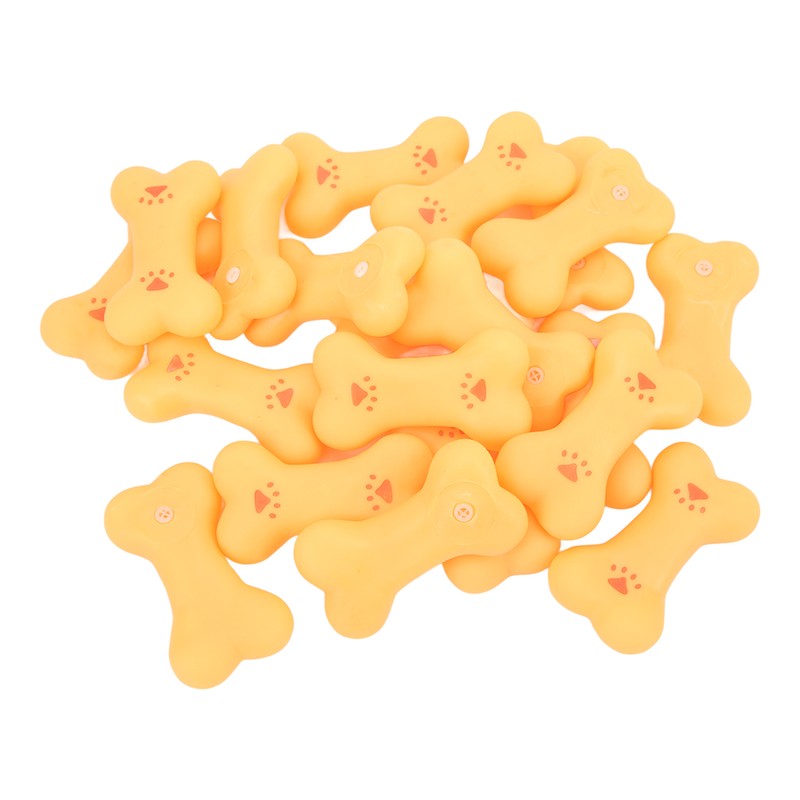 20pcs Rubber Dog Squeaky Bone Toy Teeth Cleaning Dog Bone
