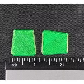 HLS Lure Parts Dive lips for fishing lures. 1"x 1"x1/16" Transparent Atomic Green- 12-pack T2