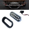 6 Inch Oval Dual Revolution LED Tail Lights Red Stop