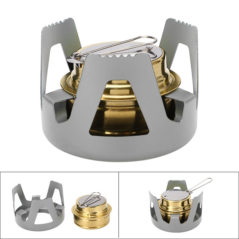 Mini Alcohol Stove Brass Aluminum Alloy Safe Windproof Portable Widely