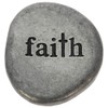 Pray Faith Pewter Pocket Soothing Stone, Christian Pebble Reminder