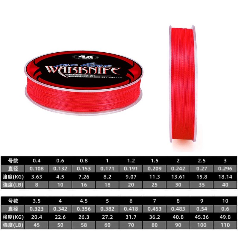 Warknife Line Fishing Line X4 100M 4 Strands 1-10 4