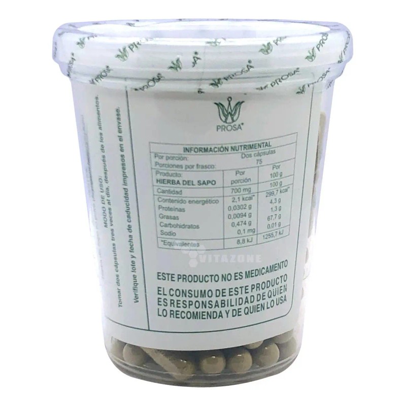 Hierba Sapo 150 Cápsula Prosa Sabor