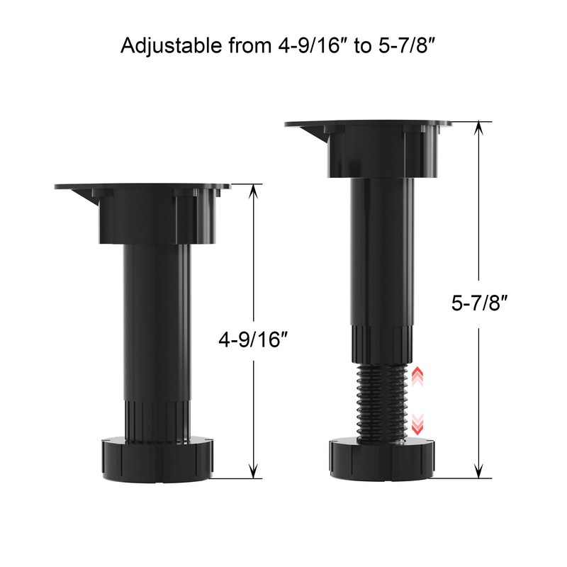 Dowell 4 Pack Heavy-Duty Leveling Feet 4-9/16" to 5-7/8" Adjustable