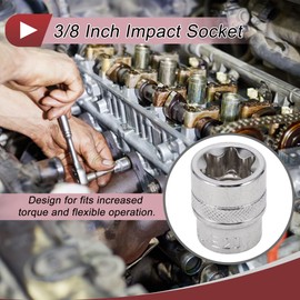 HEROFFIX 1 Pcs Impact Socket Durable Hardware Tool 28mm Silver Tone High Carbon Steel 6 Point 20mm for Car Motorcycle Dirtbike Repair 3/8 Inch Drive