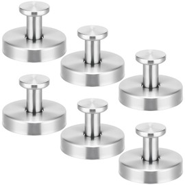 MOUYAT 6 PCS 5.5 x 5.3cm Suction Cup Hooks, Stainless Steel Suction Hooks, Silver Towel Hook for Bathrooms, Bedrooms, Toilet, Kitchen, Office