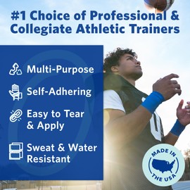 OVIK Health PowerFlex – Self-Adhering Sports Wrap for Injury Prevention & Post-Injury Stability – Medical-Grade, Sweat & Water Resistant First Aid Wrap for Athletes - White, 2 inch, 2 Rolls