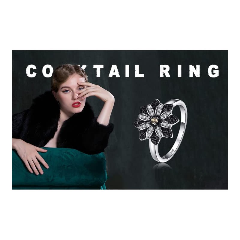 JewelryPalace Daisy Flower Sunflower Genuine Natural Smoky Quartz Black Spinel