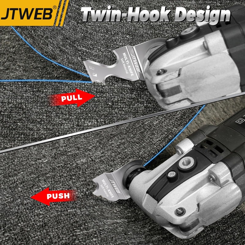 JTWEB Oscillating Multi Tool Hook Knife Blade Scraper, 10PCS Asphalt