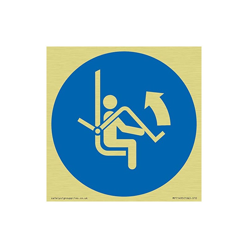 Mandatory: Open safety bar of chairlift Sign - 100x100mm -