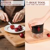 JMBTLUS Cherry Pitter, 7-Hole Long Plunger Push Button Cherry Core