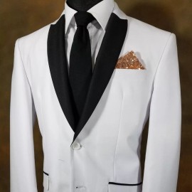 Vavra's NEW - Men's Sequin Pre-Folded Point Design Pocket Square Insert - Rose Gold