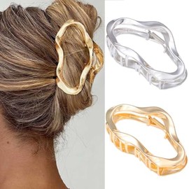 BARTOSI Pinzas Metálicas Para El Pelo, Pasadores Dorados, Pinzas Grandes Para Cabello Grueso, Accesorios Para Mujeres Y Niñas (Paquete De 2)