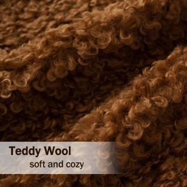 MIULEE Pack of 2 Faux Fur Throw Pillow Covers 18x18 Inch Bronze Boucle Decorative Sherpa Pillow Covers Fuzzy Accent Soft Sheepskin Fleece for Boho Home Decor Sofa Living Room Couch Bed