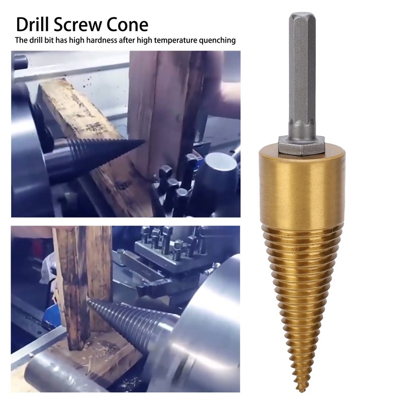 Twist Firewood Splitter Wood Cone Punch Drill Bit Hex Shank