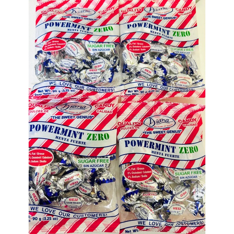 Hard Candy 4-Pack Diana Power Mints Zero SUGAR-FREE - 3.25