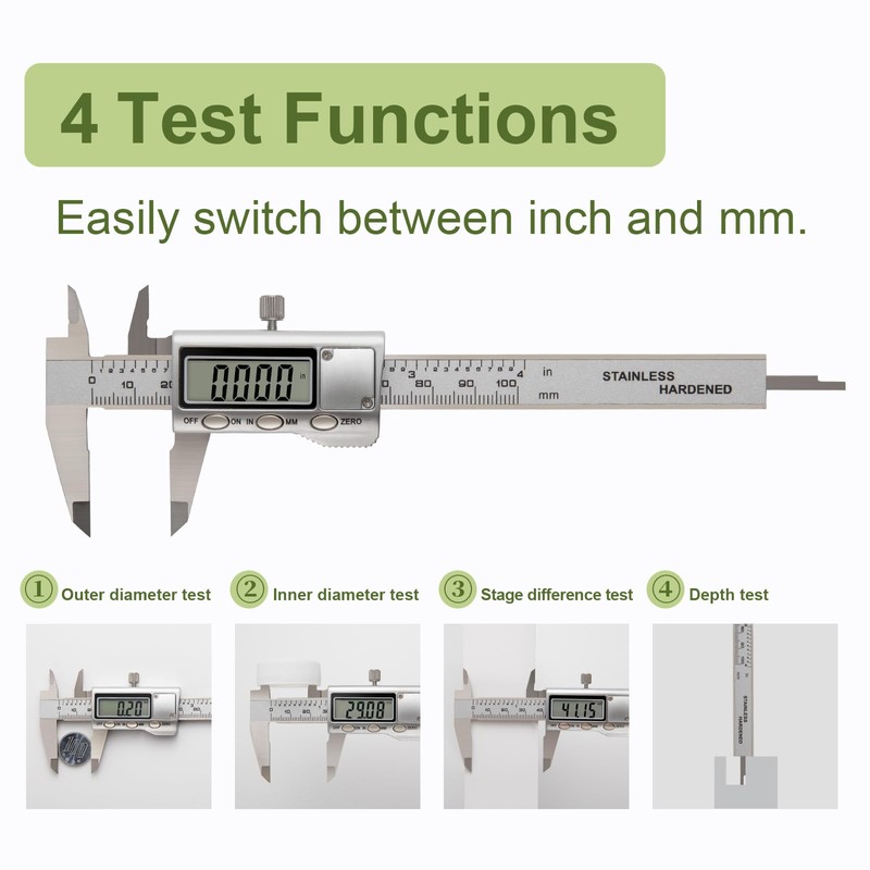 SCITOOLS All-Metal Small Digital Caliper 0-4" Mini Measuring Tool, Micrometer