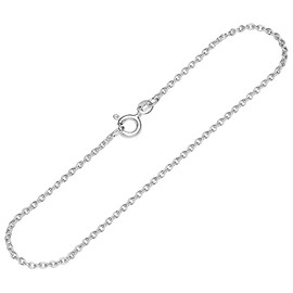 NKlaus Elegant Anchor Chain Round 925 Silver 0.9 mm Wide Necklace Thin Silver Chain, Sterling Silver
