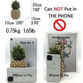 Boutique De FGG Pineapple Crystal Evening Bags and Clutches for Women Formal Dinner Purses Party Rhinestones Handbags (Multicoloured 2,Mini)