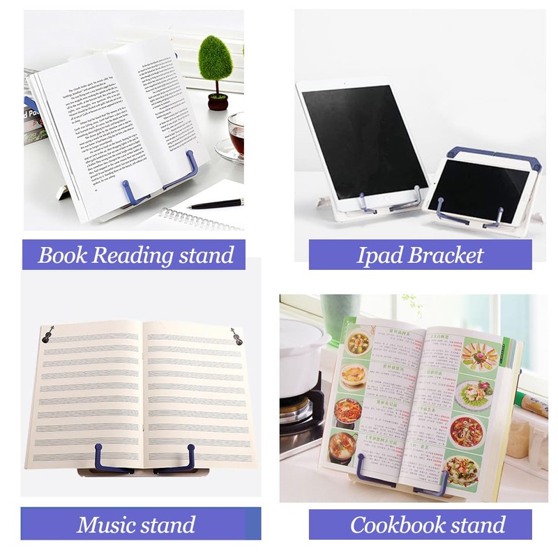 Lemical Desktop Sturdy Bookstand for Cookbook Adjustable Book Holder Reading