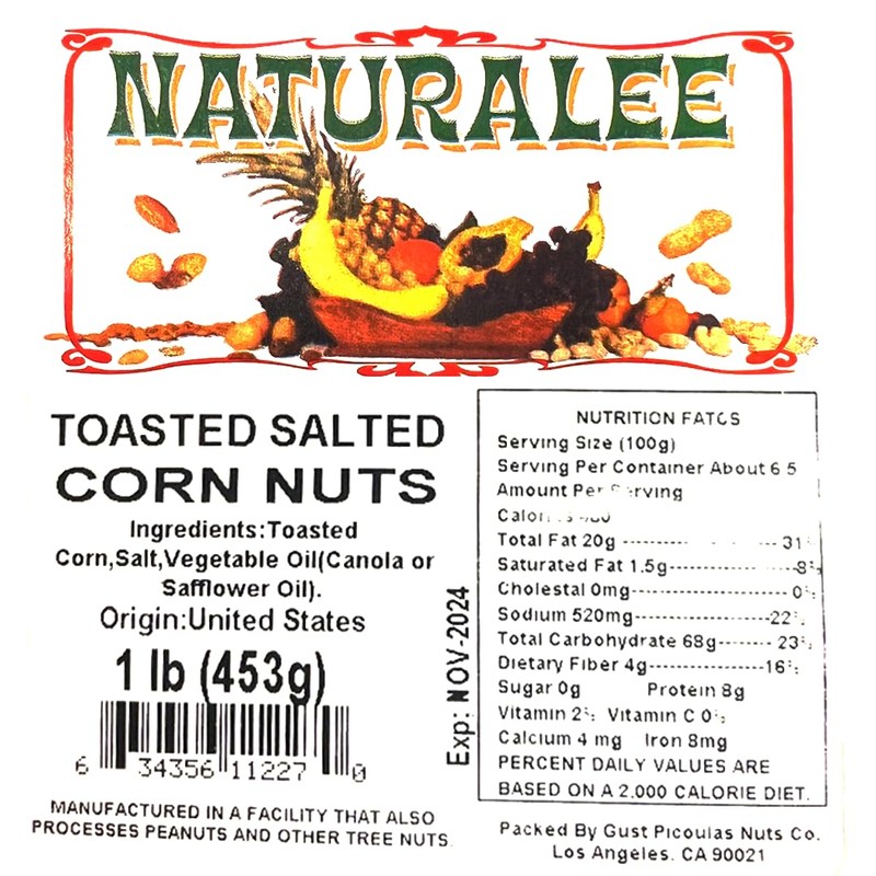 Naturalee Corn Nuts 2 lb - Toasted, Salted - High