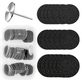 XIATIAN Sanding Disc, Pedicure Set, 61 Pieces Nail Sandpaper Discs with Metal Nail Drills 25 mm, Replacement Foot Sandpaper Discs, 80/120/180 Grit for Cracked Heels, Hard, Dead Skin