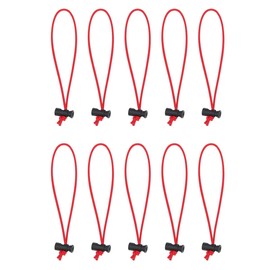 Foto&Tech Multipurpose Extra Thick Elastic Cable Tie and Organizer, Adjustable Cable Strap Toggle Tie, Reusable Tangle Tamer, Cable Management for Cord and Cable (10x 25CM, Red)