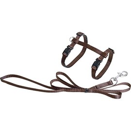 Flamingo ASP cat harness + Dog Lead 110 cm beige