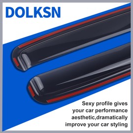 DOLKSN Smoke Black in-Channel Window Visor Window Deflectors Rain Guards Compatible with 2020-2024 Kia Telluride 4-Piece Set