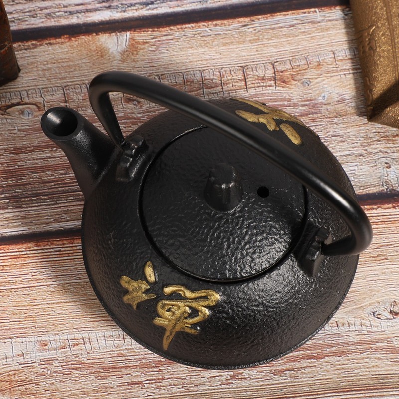 Iron Teapot Kettle Uncoated with Strainer 0.3L Tea and Zen