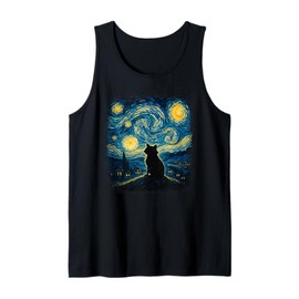 Stay Trashy Raccoon Van Gogh Starry Night Artwork Tank Top
