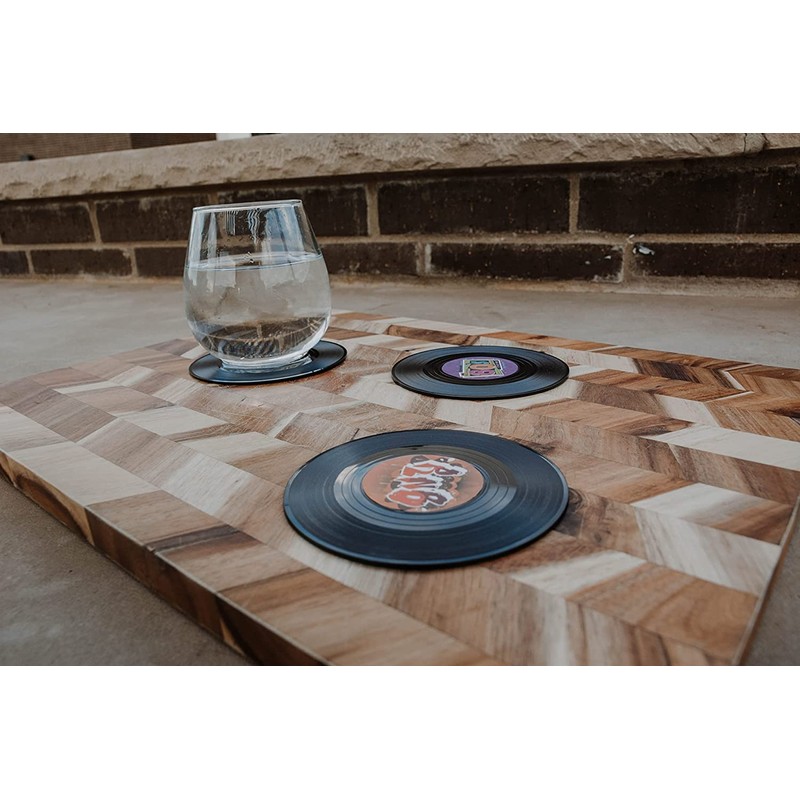 6Pcs Vinyl Record Cup Mat Retro Vinyl Drink Coasters,Record Coasters
