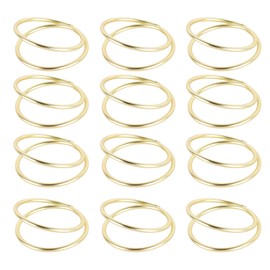 12pcs Spiral Napkin Rings Matte Gold Electroplating Prevent Fading Table Napkin Rings for Wedding Party Reception