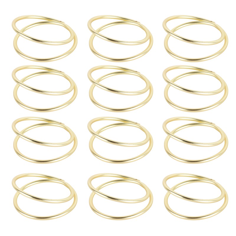 12pcs Spiral Napkin Rings Matte Gold Electroplating Prevent Fading Table