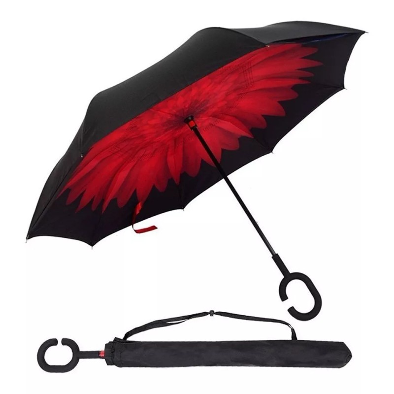 CL Paraguas Inverso Sombrilla Reversible Con Agarradera Tipo C