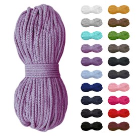 Cordoncino di cotone da 5 mm, cordoncino, cordino, sacca da ginnastica, 21 colori (lavanda)