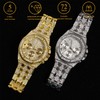 Halukakah Diamonds Gold Watch Iced Out,Men's 18K Real Gold Plated