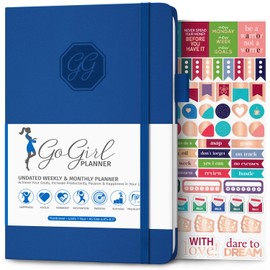 GoGirl Planner and Organizer for Women – A5 Size Weekly Planner, Goals Journal & Agenda to Improve Time Management, Productivity & Live Happier. Undated – Start Anytime, Lasts 1 Year – Royal Blue