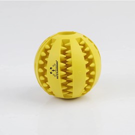 Pet's Playground Indestructible Dog Ball - 6CM Yellow - Single Pack - Treat Dispenser & Puzzle Toy for Boredom Relief