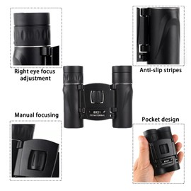 ANROI Binoculars for Children, Small Binoculars, 8x21 Compact Binoculars, Bird Watching, Opera Concert, Travel, Hiking, Outdoor Landscape, Football Game