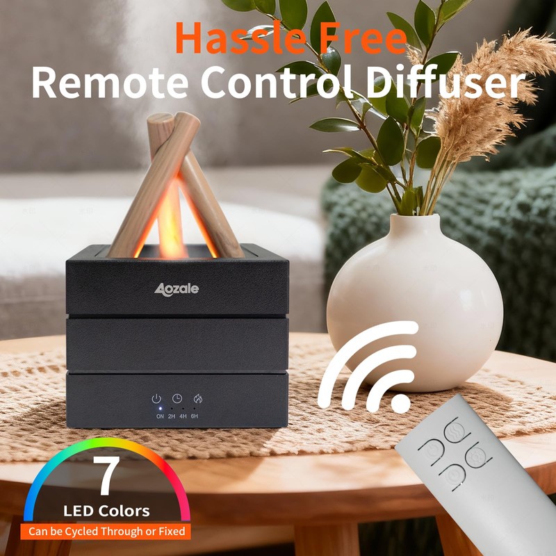 Aozale Campfire Flame Fire Diffuser, Bonfire Aromatherapy Essential Oil Diffuser,