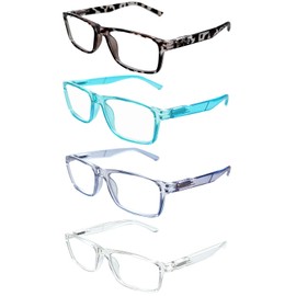 BIENCOOL Blue Light Blocking Reading Glasses,Readers for Men Women Spring Hinge Computer Eyeglasses (4 Mix Color, 2.75, x)