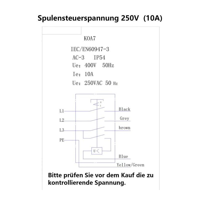 Machine Switch, Device Switch, 250 V, 10 A, 3 Phase,