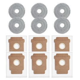 12 Pack Replacement Parts Dust Bags Mop Pads for Roomba Plus 405 Combo Robot Vacuum, 6 Dust Bags, 6 Mop Pads