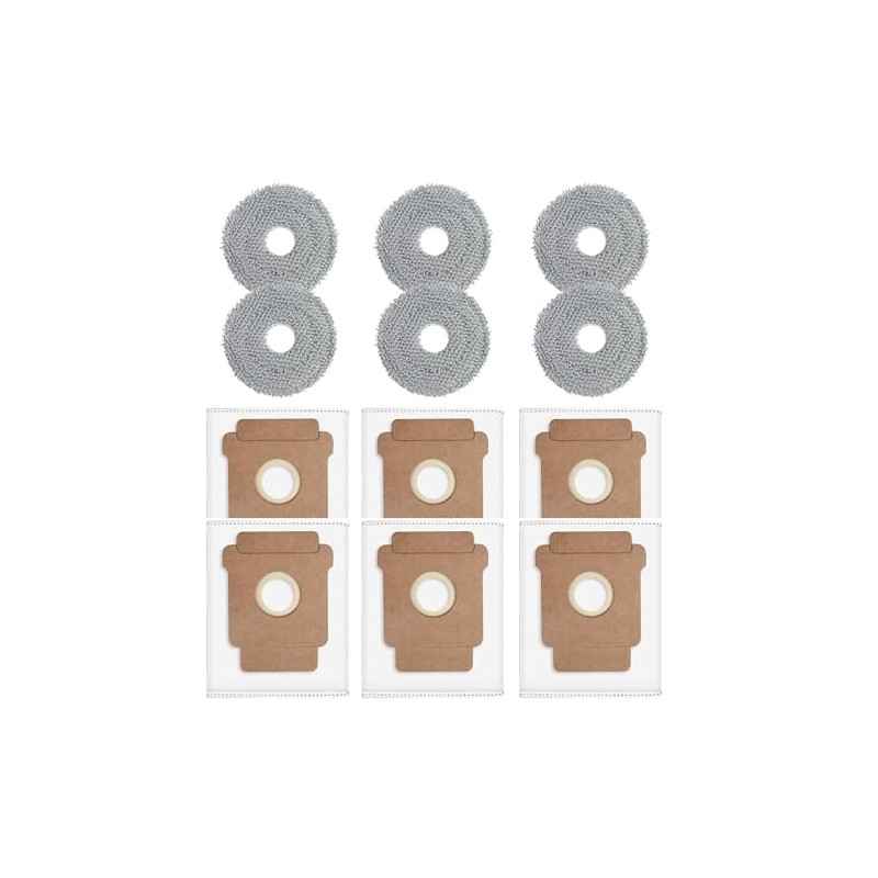 12 Pack Replacement Parts Dust Bags Mop Pads for Roomba