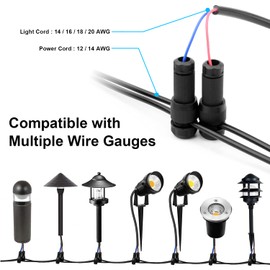 Fntek 36 Pack Low Voltage Landscape Light Wire Connector Outdoor 14-20 Gauge Cable Connectors for Landscape Path Lights Work with Malibu Paradise Moonrays and More