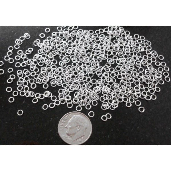 Silversmithsupply.com 500 3mm Open sterling silver plated jump rings 22